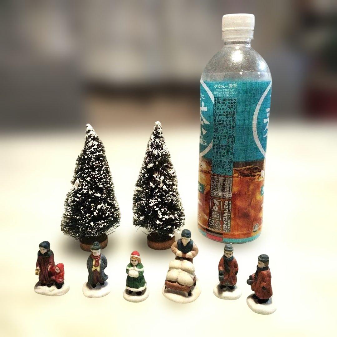 クリスマスヴィレッジ ミニチュアハウス 陶器 ランプ 15点セット