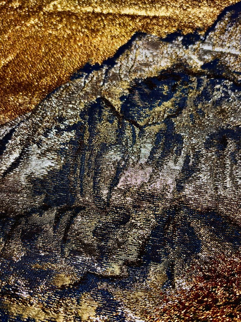 【美品】袋帯 細密織 本金箔 壮大な連山 全通柄