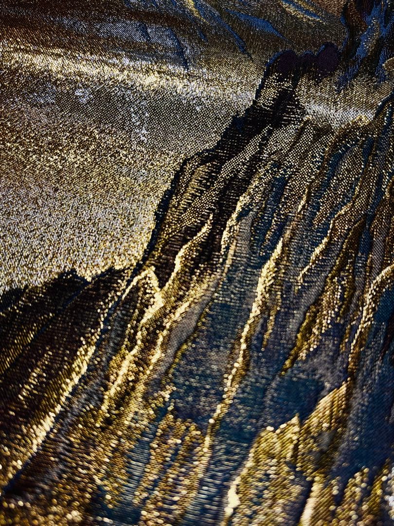 【美品】袋帯 細密織 本金箔 壮大な連山 全通柄