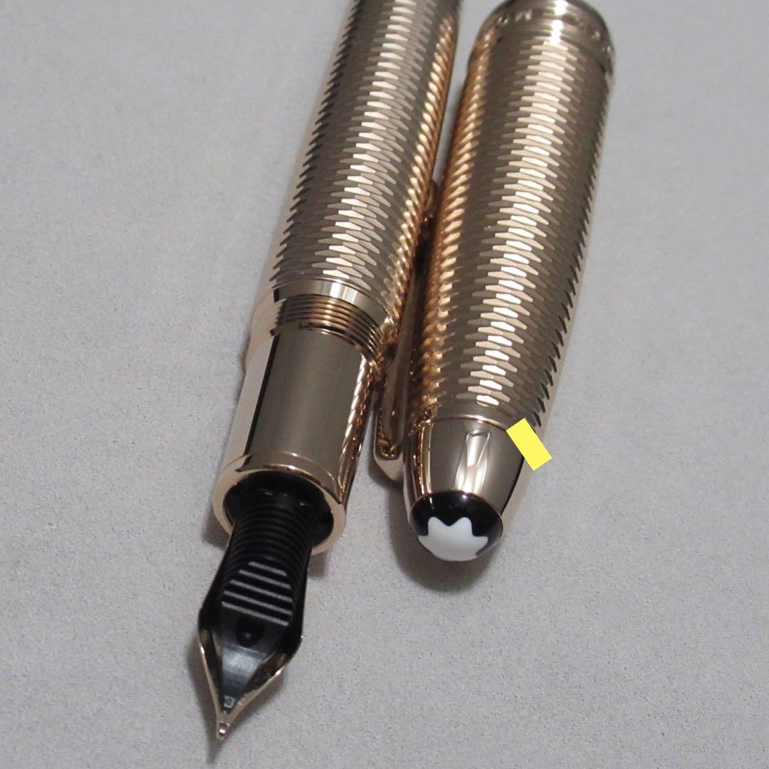 モンブラン 万年筆 146 ソリテール ジオメトリー シグニチャーゴールド