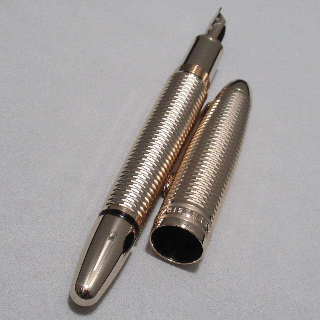 モンブラン 万年筆 146 ソリテール ジオメトリー シグニチャーゴールド