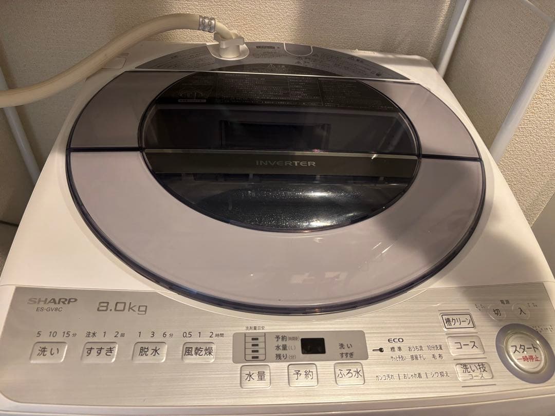 SHARP　シャープ　縦型洗濯機 全自動洗濯機　ES-GV8E-S 2019年製