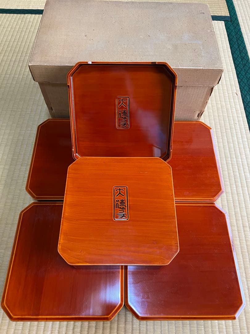 茶道具 漆器 大徳寺 重箱 5個セット② 【USED】