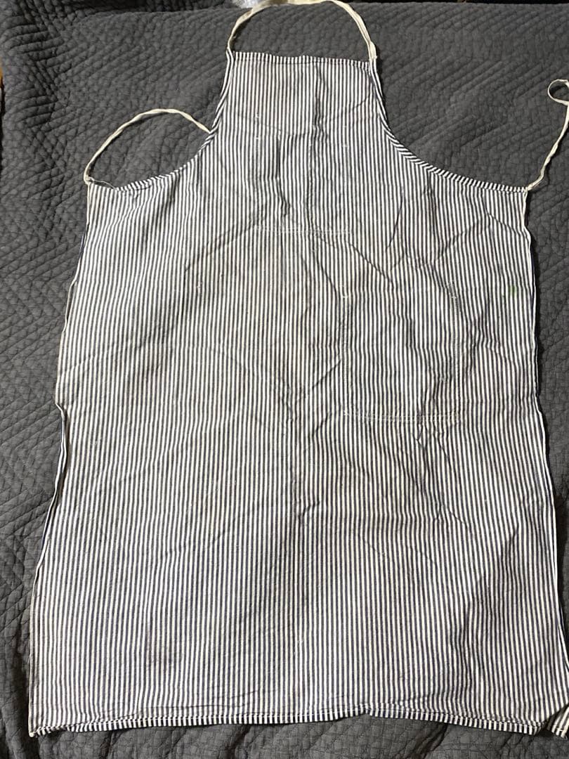 ビンテージ　ヒッコリーストライプ　ワークエプロン