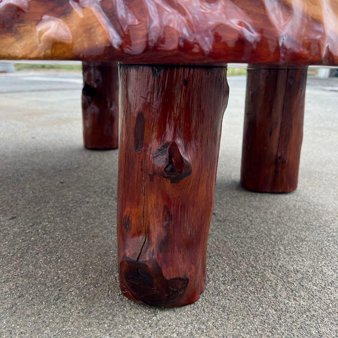 (未使用品) 木製円形座卓　花梨　テーブル　高級テーブル