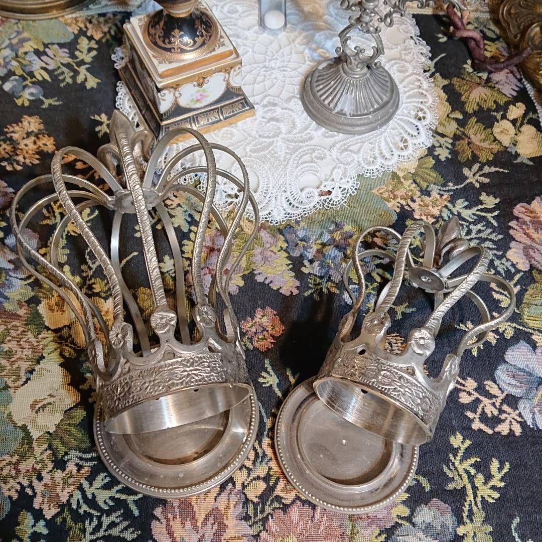 【完全処分☆】サラグレース 王冠 キャンドルホルダー シャビーシック