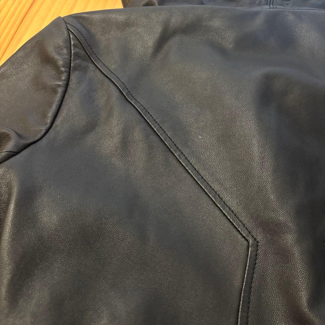 HELMUT LANG ⭐︎ フード付きレザージャケット ブラック