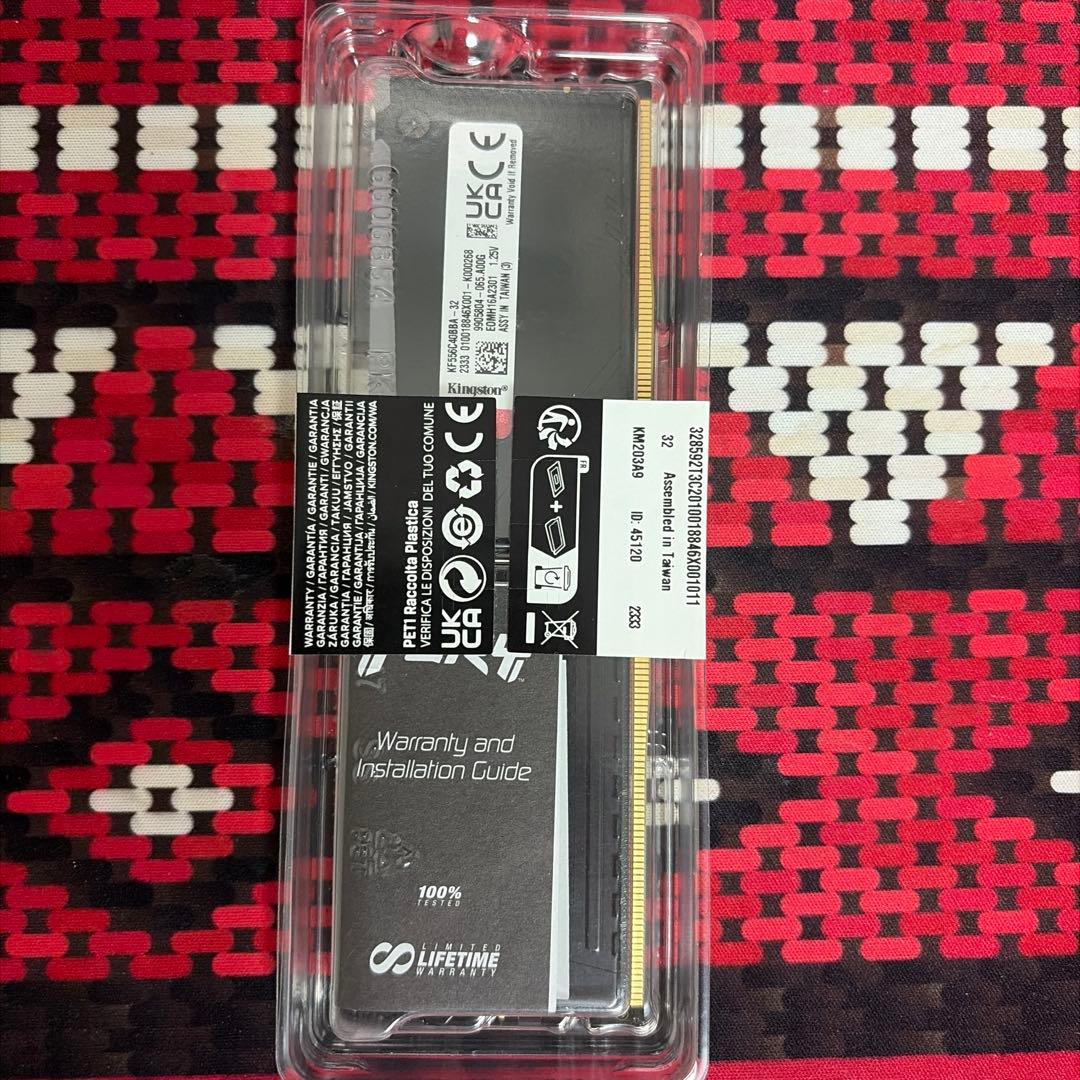 Kingston FURY Beast RGB DDR5 32GB1枚 5600