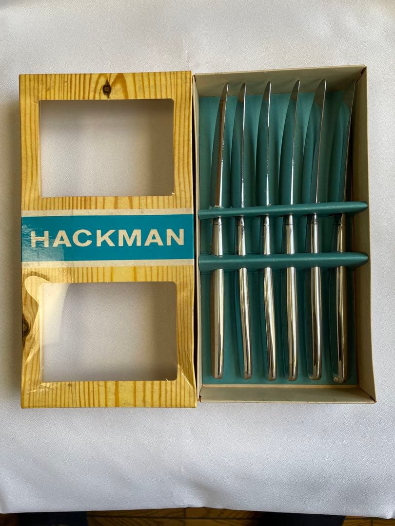 未使用　HACKMAN ハックマン テーブルナイフ　箱入6本　長さ20cm