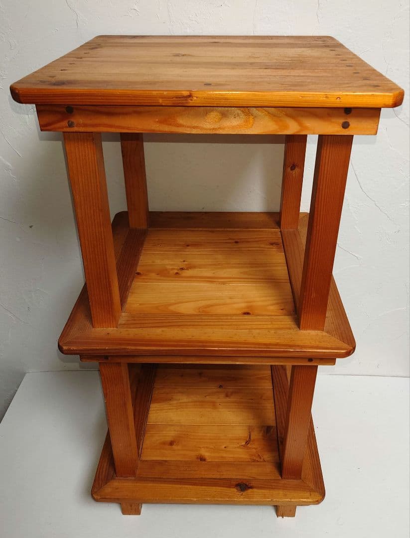 天然木 オープンシェルフ 2段ボックス ウッドラック小物入れ 収納 飾り棚 花台