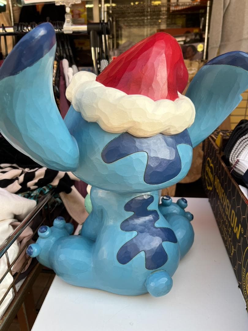 ★未使用品★ジムショア　スティッチ　レジン製　木彫り風　置物　クリスマス