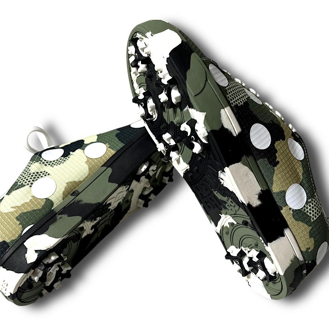 22.5cm パーリーゲイツ CAMO×ロゴ スパイク ゴルフシューズ