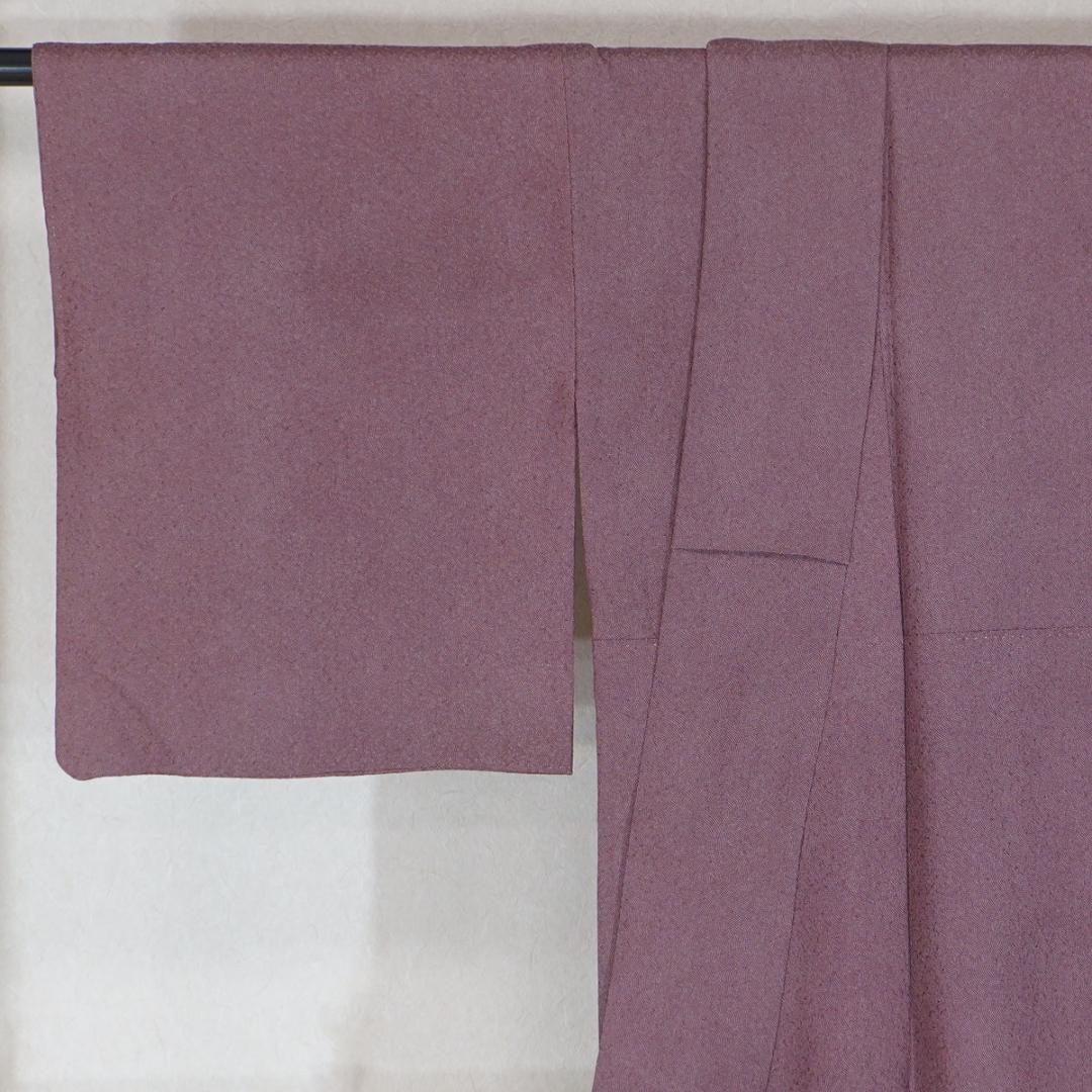 作家物　赤紫　正絹極鮫小紋　お稽古　カジュアル　160cm　a856