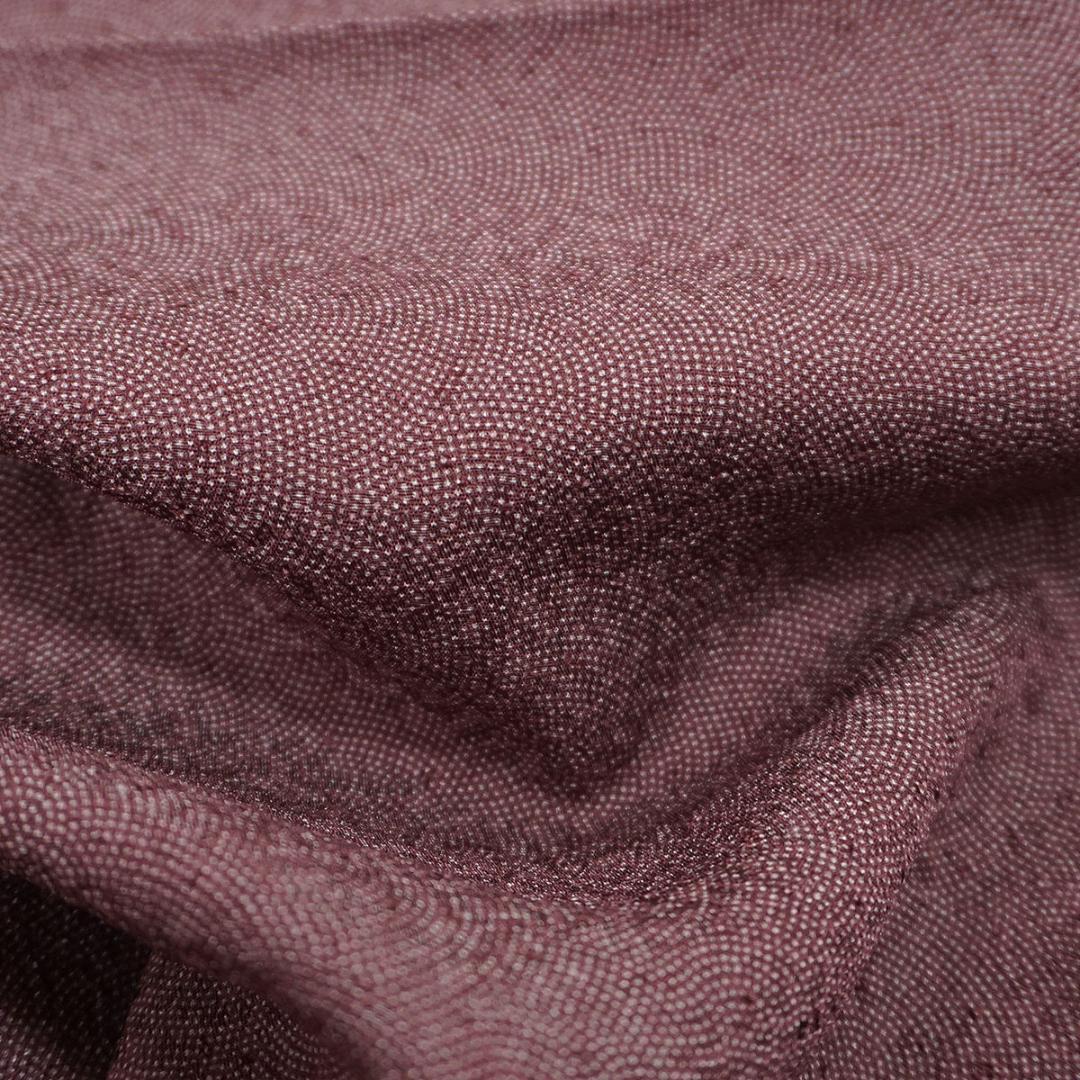 作家物　赤紫　正絹極鮫小紋　お稽古　カジュアル　160cm　a856