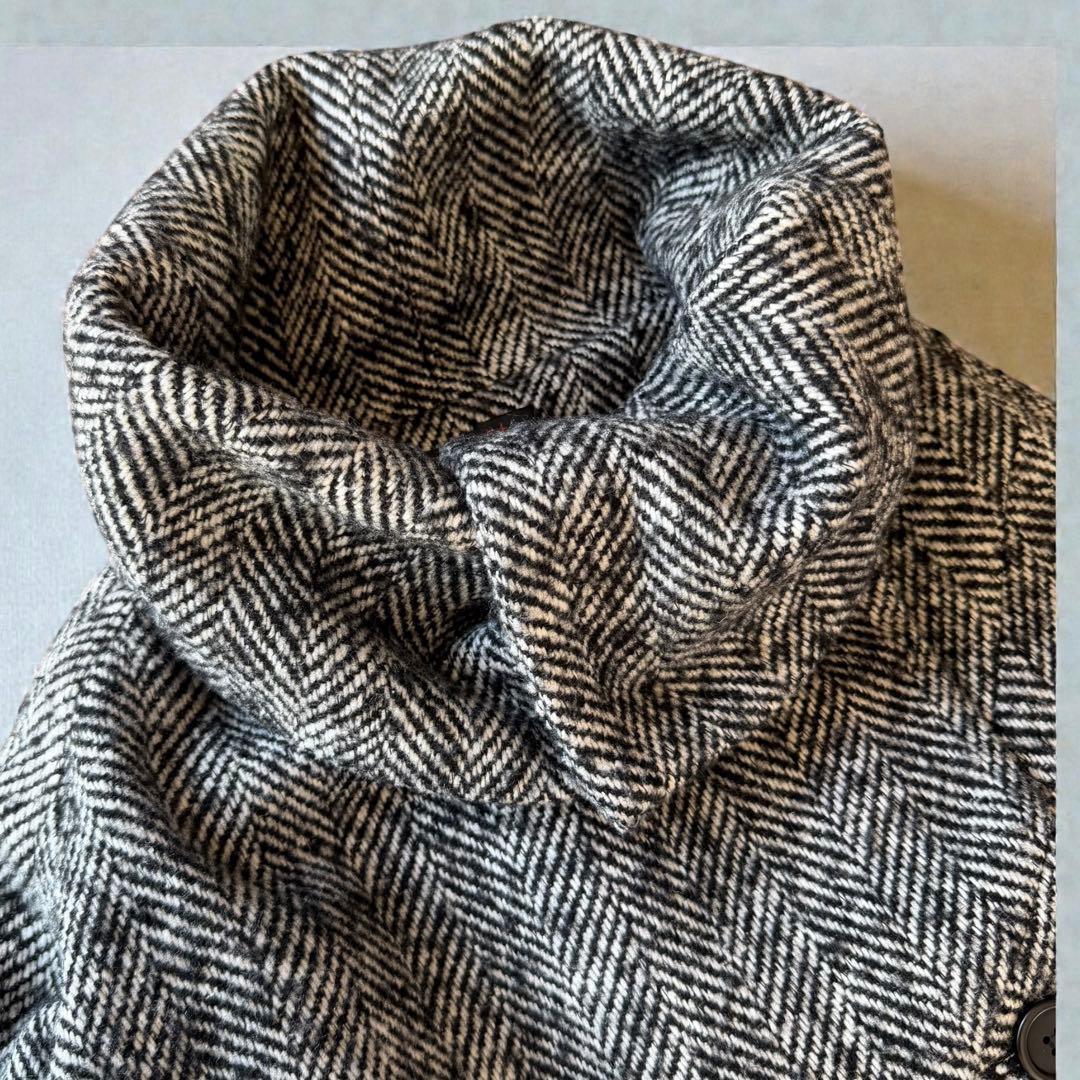 美品✨萌　モユル　MOYURU ウールコート ヘリンボーン アシンメトリー