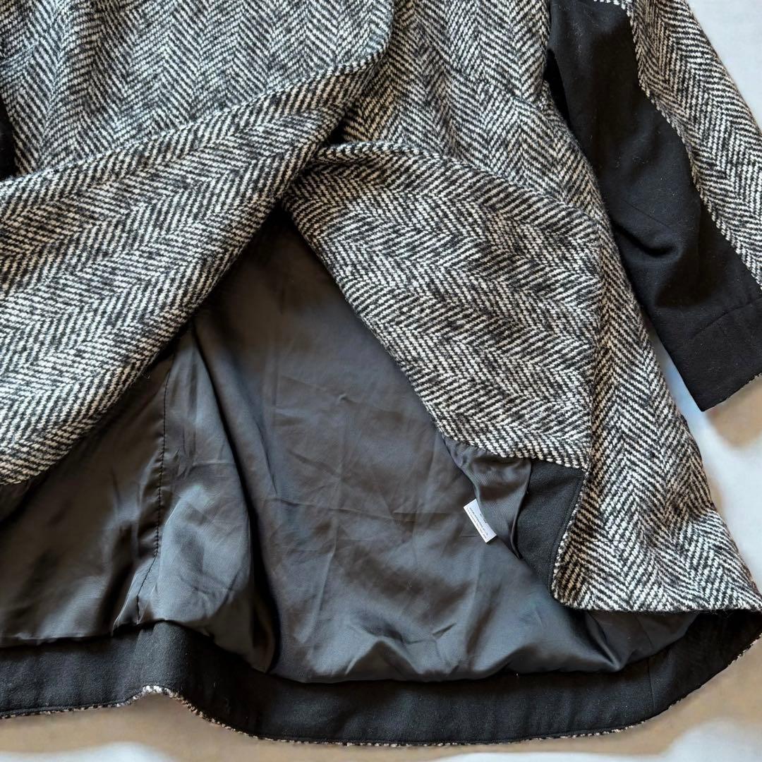 美品✨萌　モユル　MOYURU ウールコート ヘリンボーン アシンメトリー
