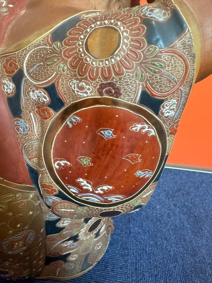 2039  九谷焼　布袋　縁起物 七福神 置物 神仏物 アンティーク 時代物