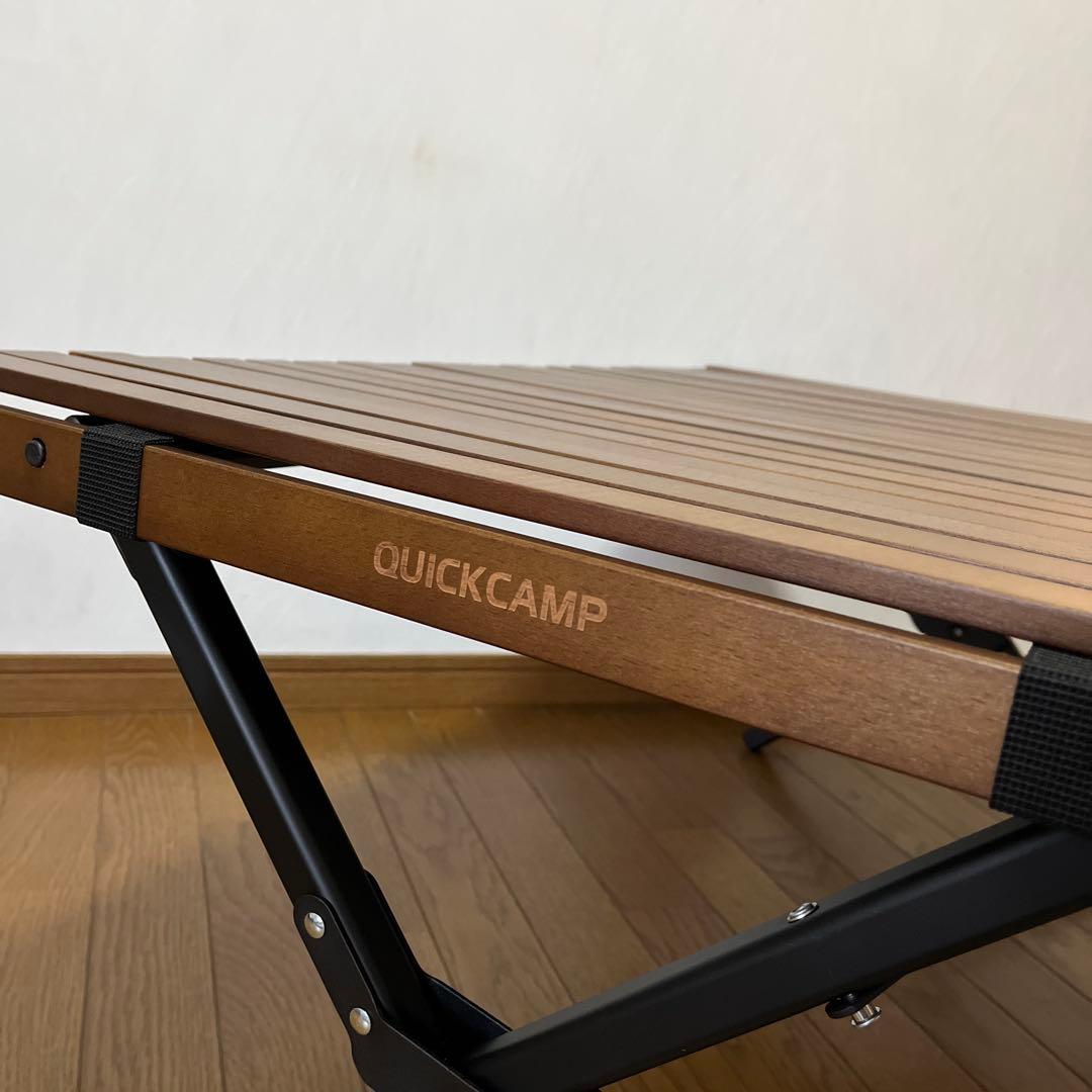 クイックキャンプ X脚 ウッドロールローテーブル 90×60cm