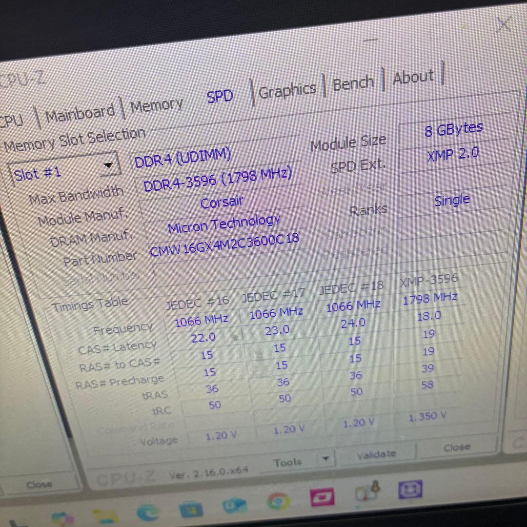 【MemTest+OCCT完走】 Corsair rgb DDR4 8GB×2
