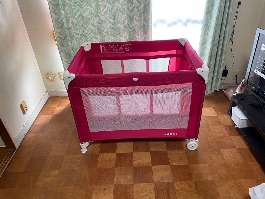 ▲KATOJI/カトージ 折りたたみベビーベッド プレイヤード