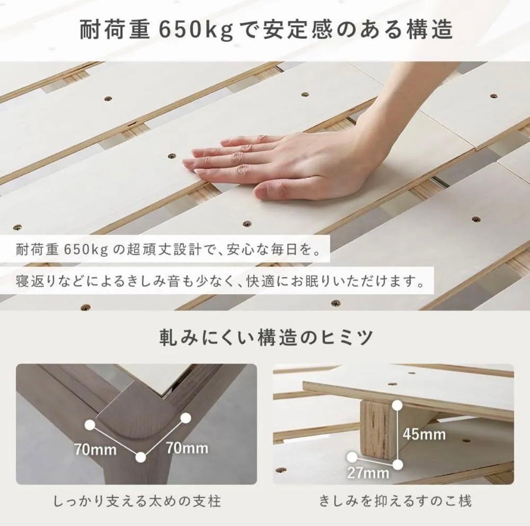 Forteo フォルテオ　コンセント付き ダブルベッドフレーム