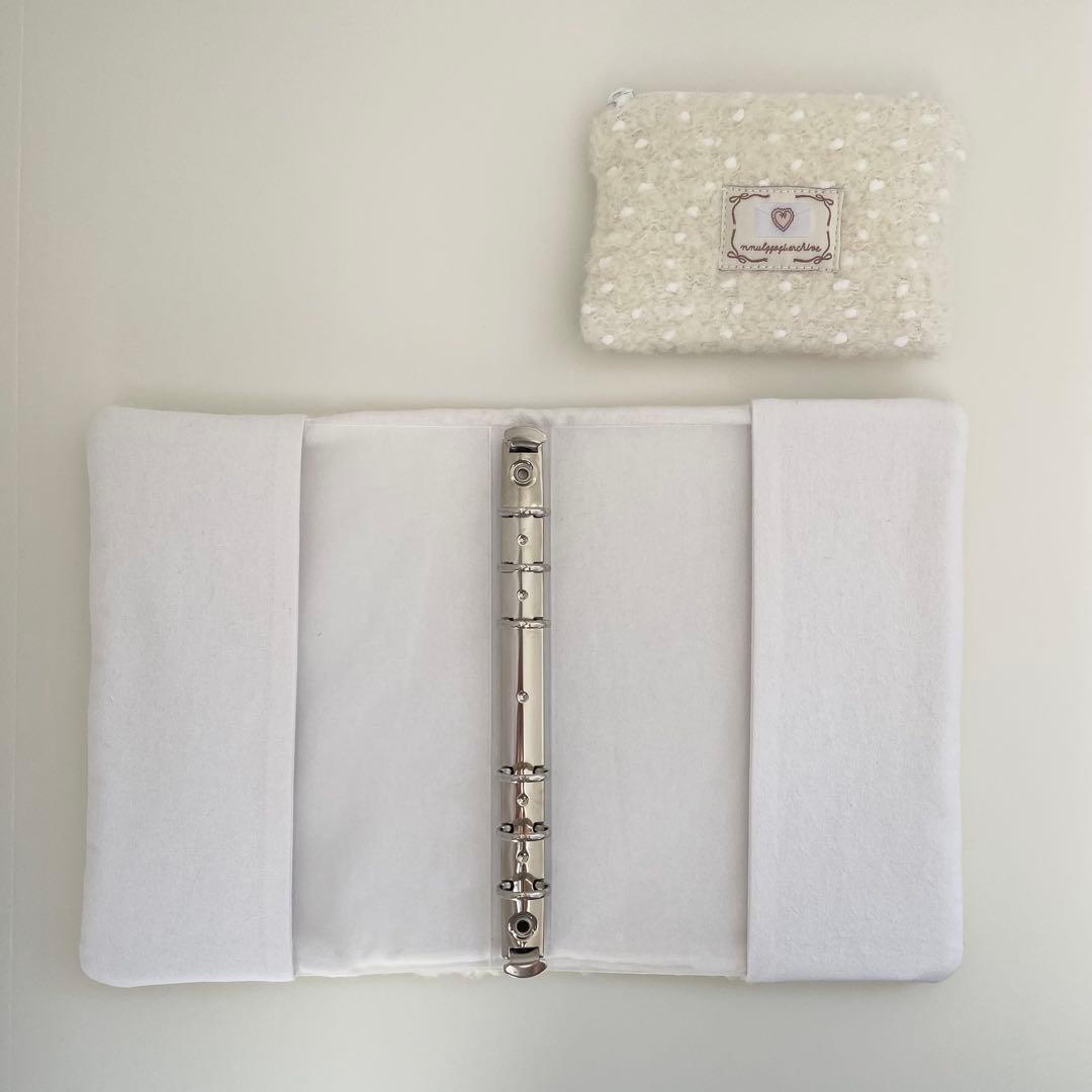 早い者勝ち　韓国　バインダー　カバー　貯金　現金管理　アイボリー　ミニポーチ