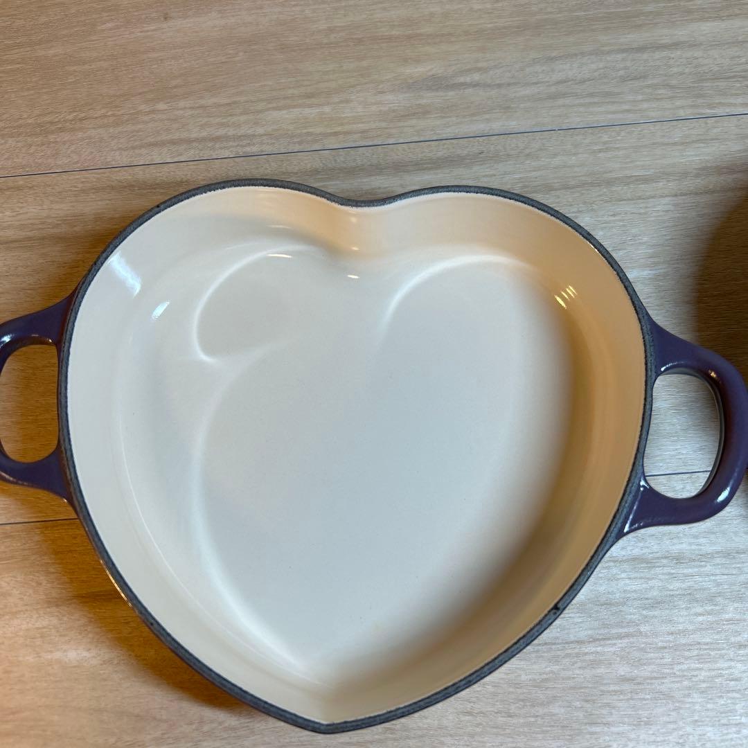 ルクルーゼ　ダムールディッシュ　ハート　ハート型鍋　浅鍋　両手鍋　アメジスト