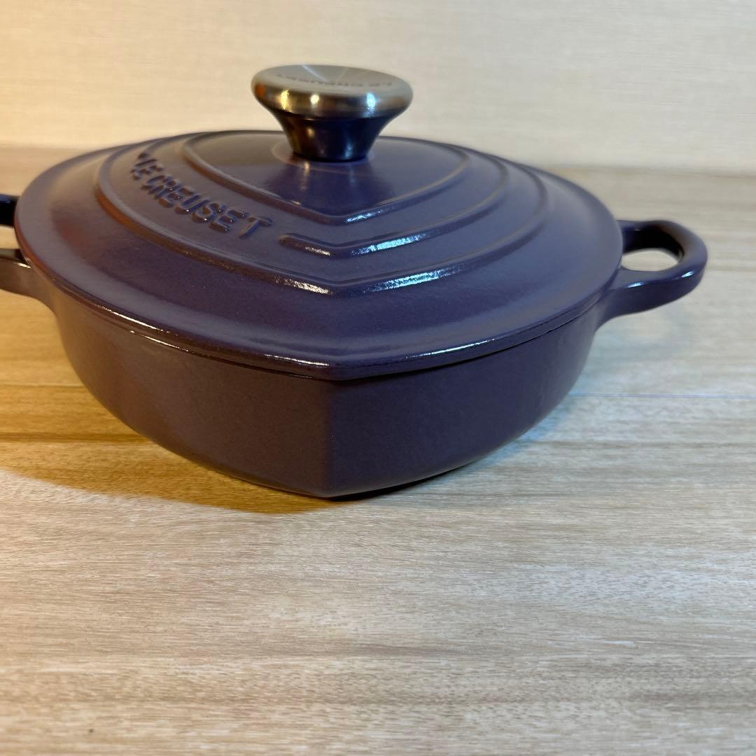 ルクルーゼ　ダムールディッシュ　ハート　ハート型鍋　浅鍋　両手鍋　アメジスト