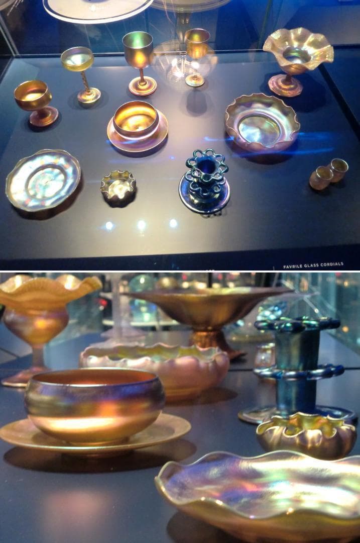 ティファニー スタジオ ファブリルガラス ボウル&ソーサー ラスター彩 a