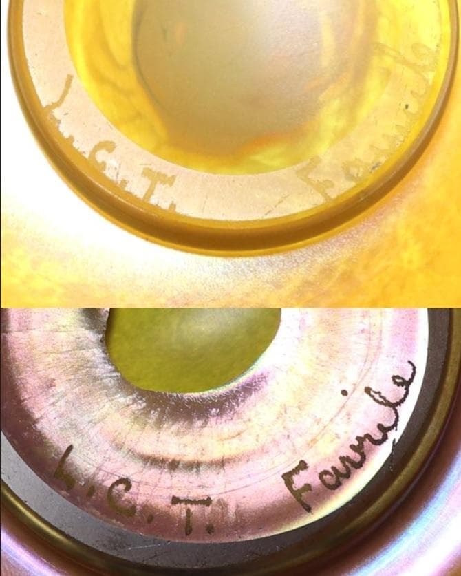 ティファニー スタジオ ファブリルガラス ボウル&ソーサー ラスター彩 a