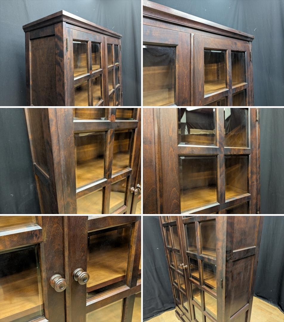 北海道民芸家具　樺　カバ材　無垢　本棚　本箱　書棚　キャビネット　ブックシェルフ