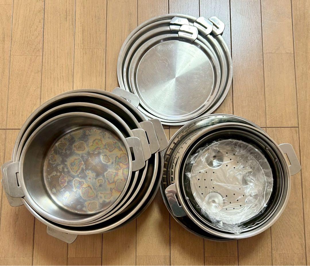 【美品/中古品】CRISTELステンレス鍋24cm&フライパン
