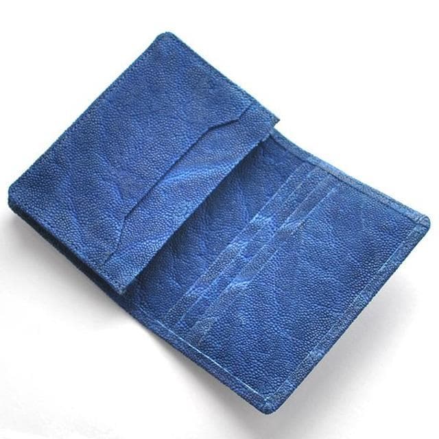 【匿名送料込み★新品】本エレファント　象革　JRA認定　名刺入れ&カード財布　青