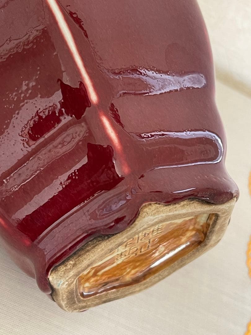 清 /赤珊瑚釉•紅釉花瓶［雍正年製］在銘/中国 古美術