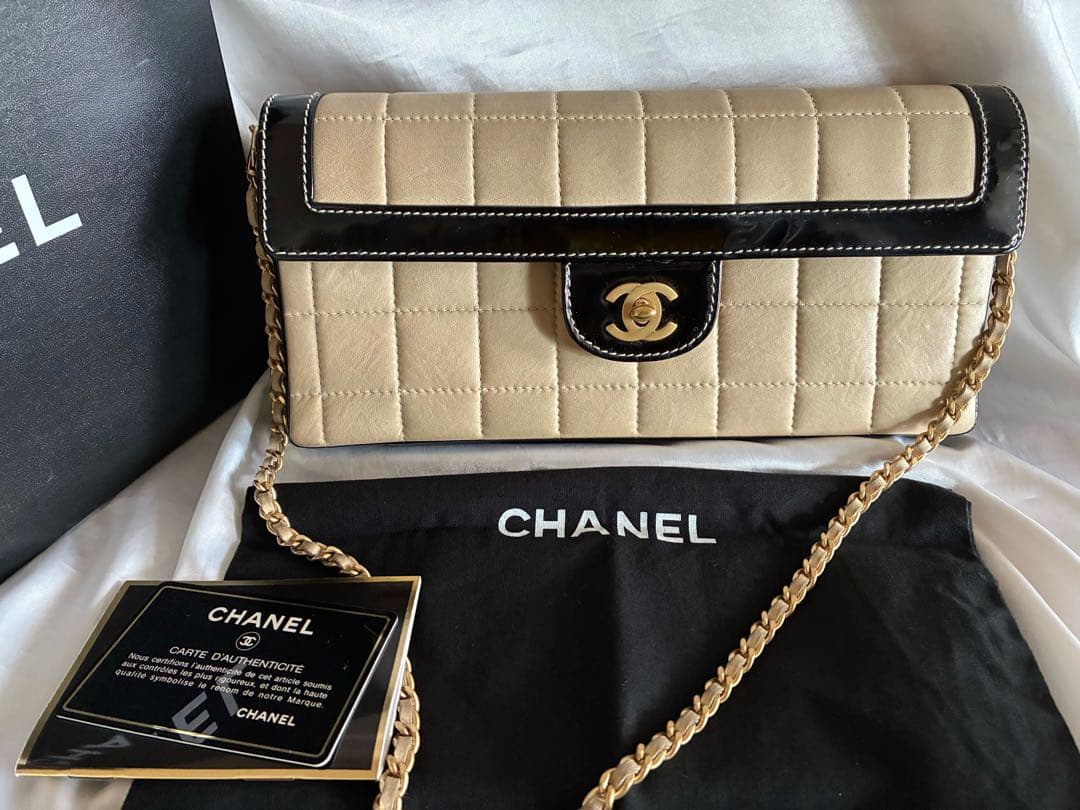 早い者勝ち♡CHANEL チョコバー　バイカラー　ラムスキン チェーンバッグ