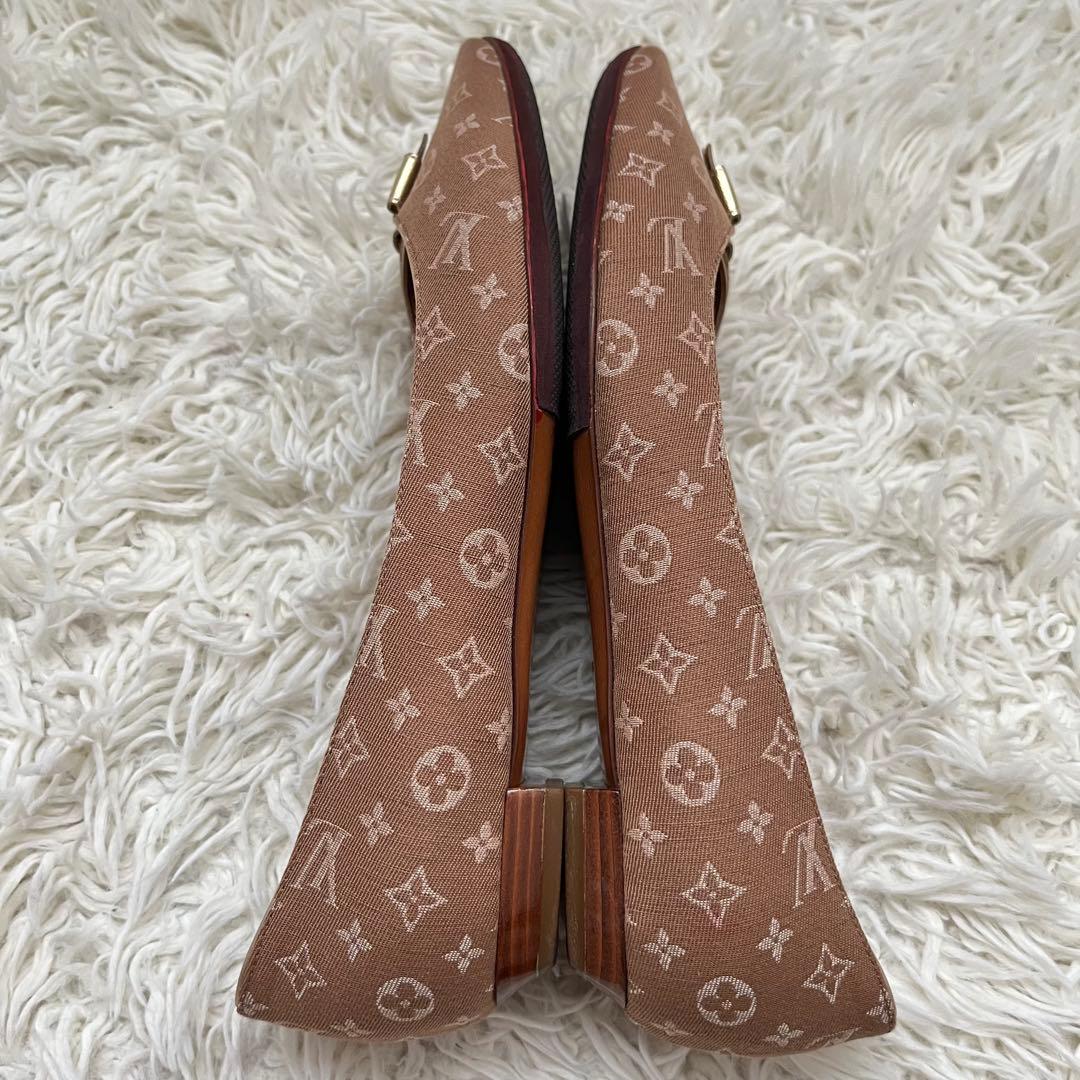 美品 ルイヴィトン フラットパンプス モノグラム リボン　36 1/2
