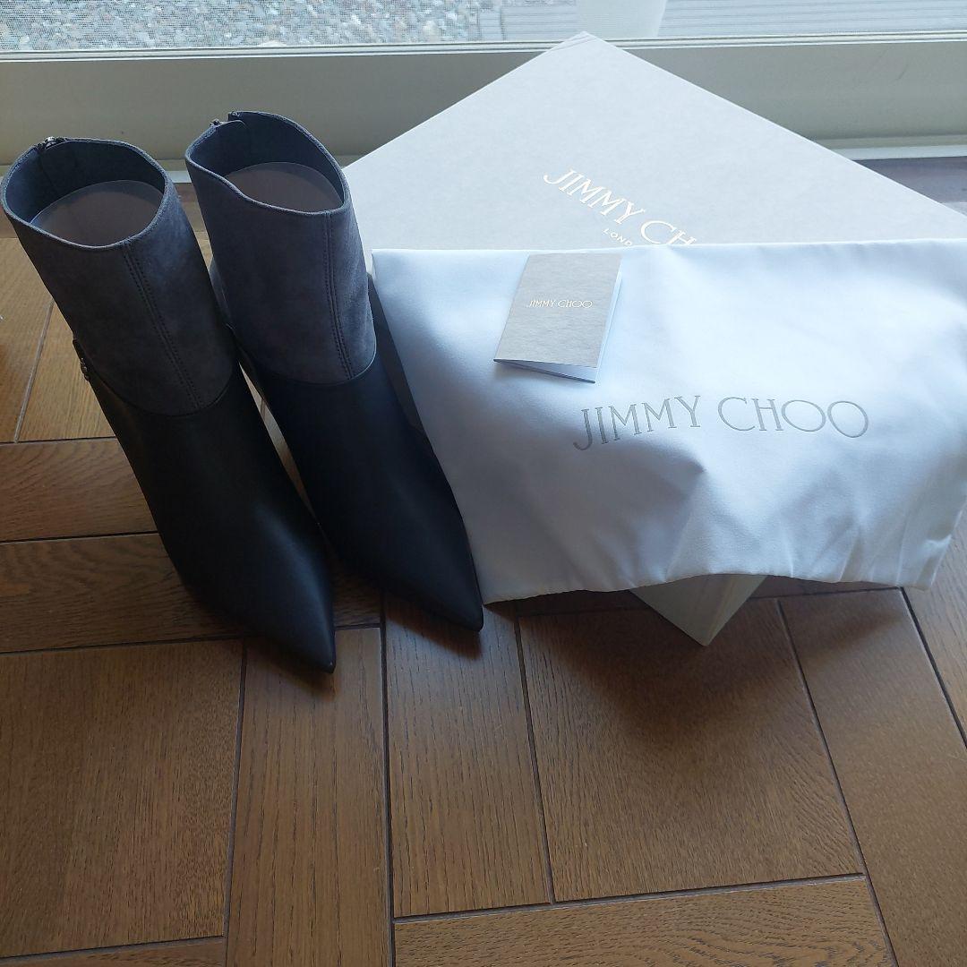 JIMMY CHOO⭐グレー ポインテッドトゥ新品未使用24,5cm
