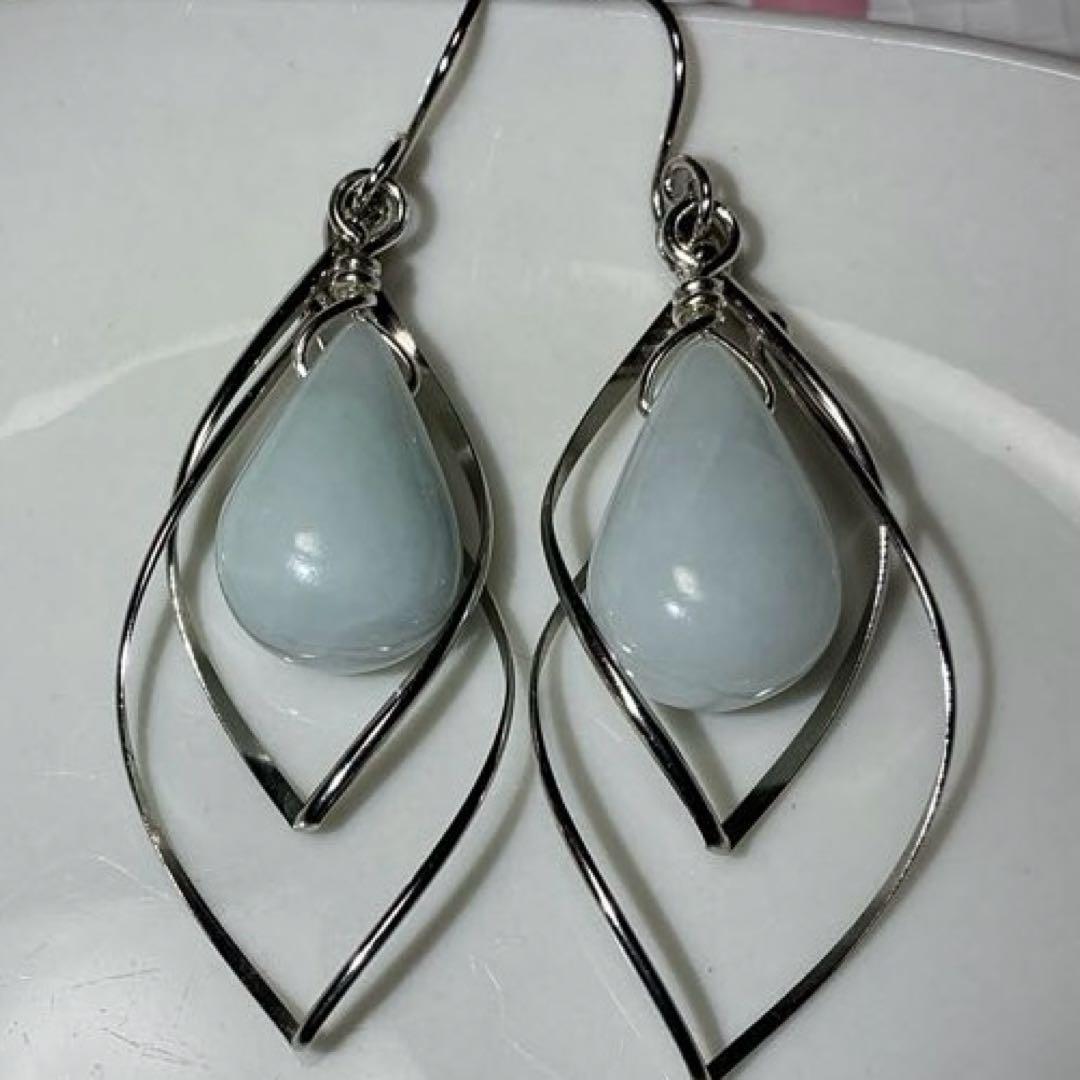 ティアドロップピアス　小滝産翡翠　K14 ゴールドフィルド使用