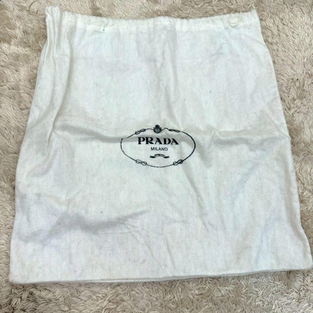 【美品】プラダ トートバッグ ワンショルダー カーキ ナイロン チェーン