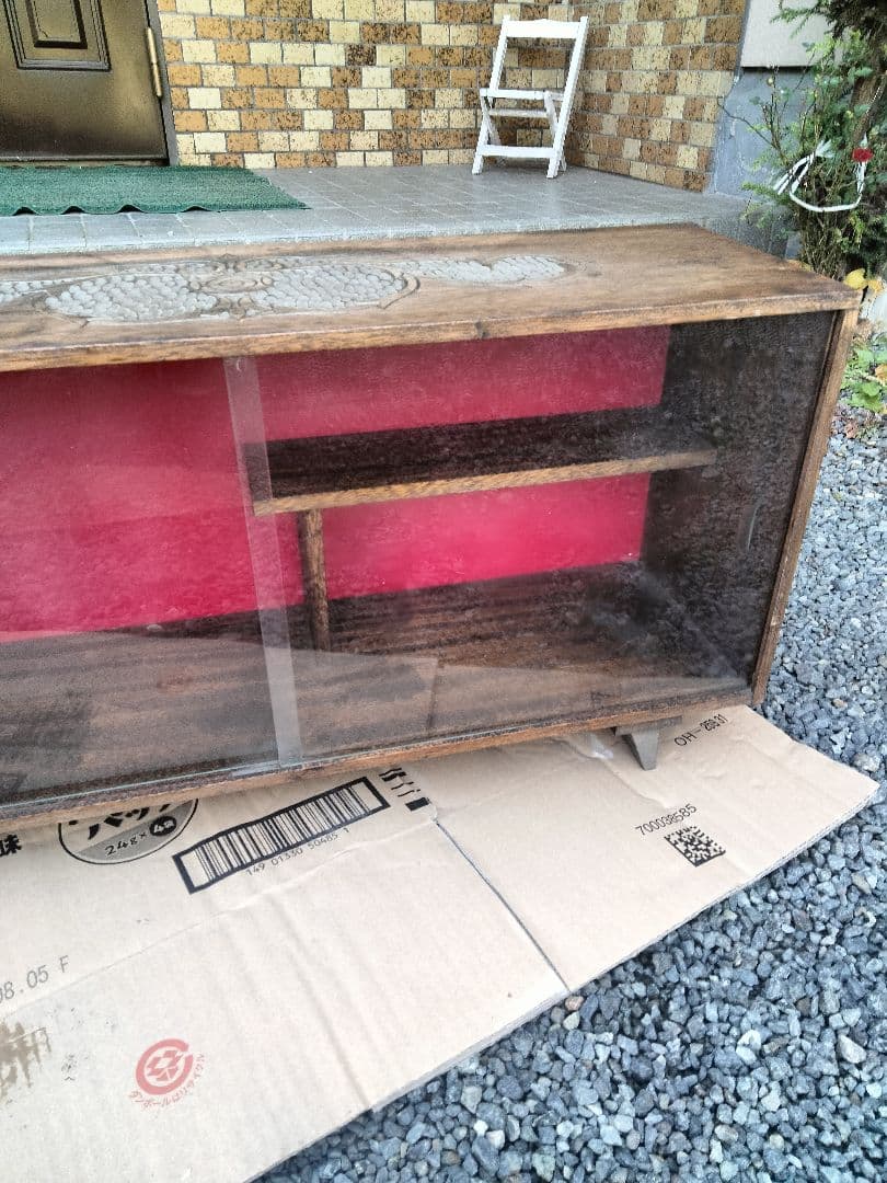 レトロ京都銀行20周年記念木製飾り棚ショーケース