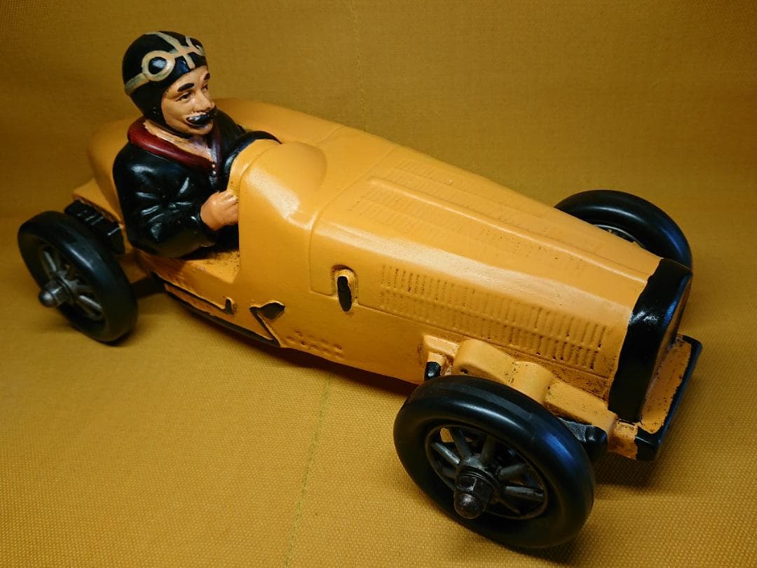 【美品】ビンテージ　レースカー　陶器　置物　インテリア　工芸品　美術品A2974