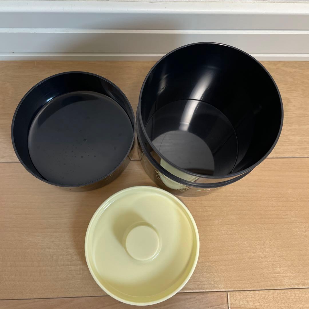 漆製 重箱 鶴と葉のデザイン 約20cm