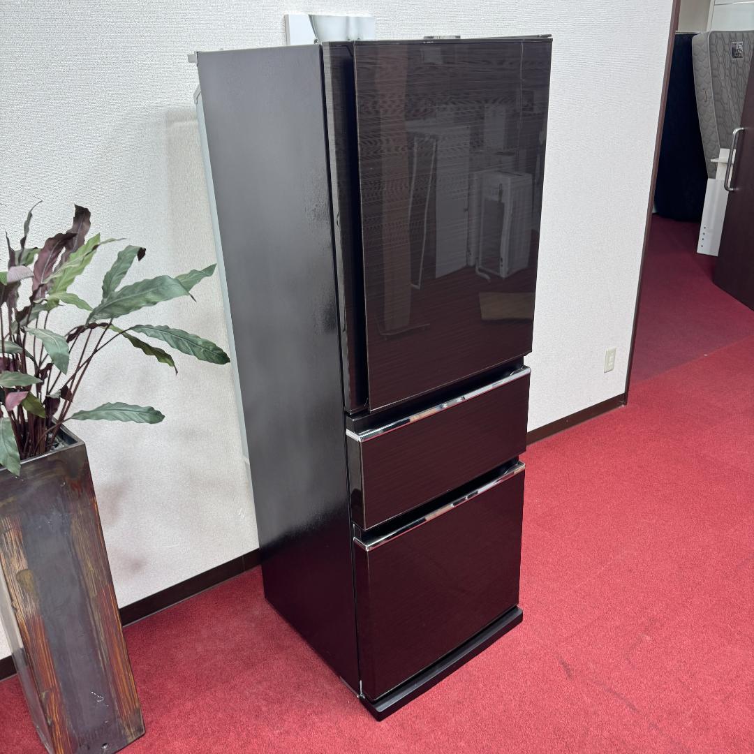 都内23区配送無料　美品三菱3ドア冷蔵庫330L　製氷有2020年製お洒落な茶色