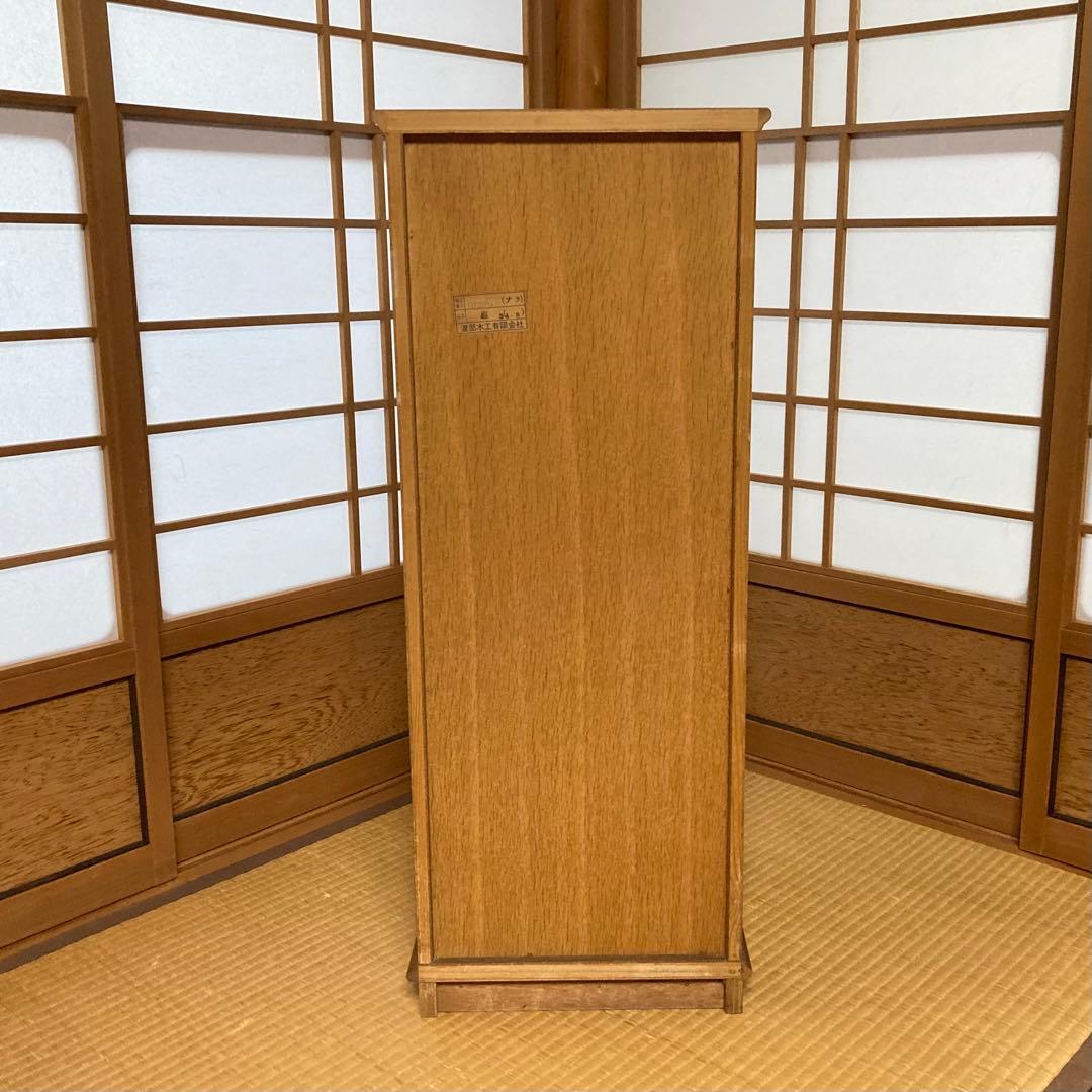 渡部木工 引き出し チェスト 箪笥 スリム 茶 木製 ナラ材 8杯 家具 レトロ