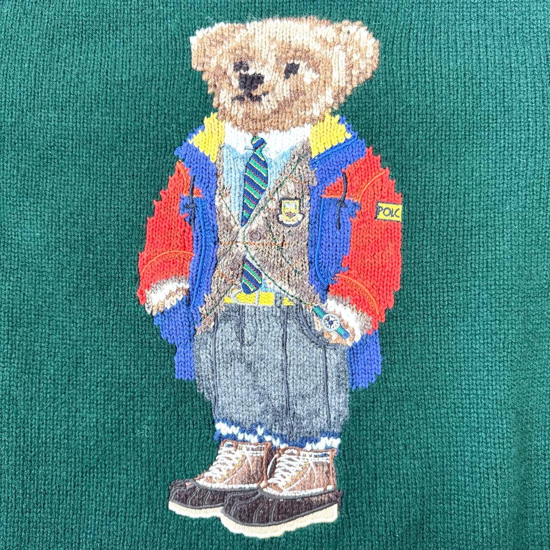 【美品✨】ポロラルフローレン ポロベア カシミヤニット セーター 希少グリーンM
