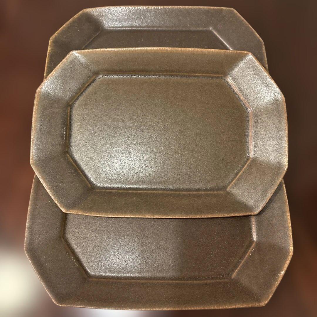 【大】古谷製陶所 八角長方皿 3枚セット