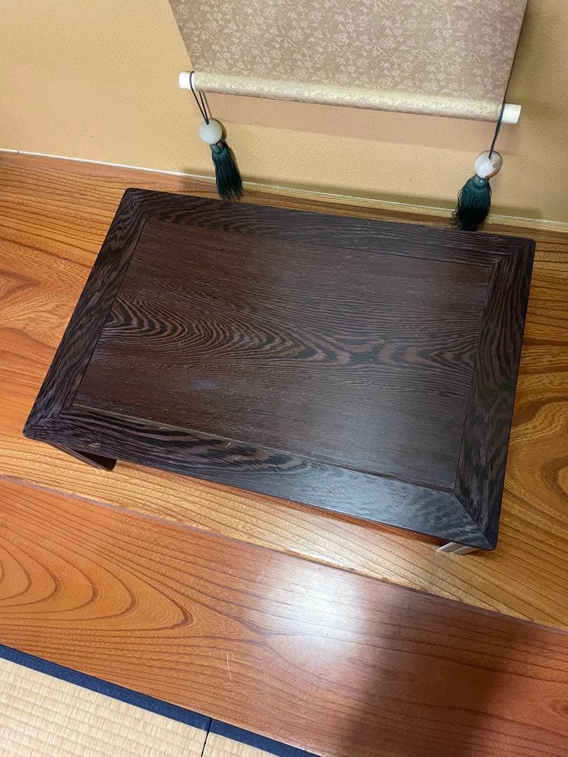 【唐木】鉄刀木（たがやさん)[高級] 花台 【訳あり品】盆栽台 ビンテージ品