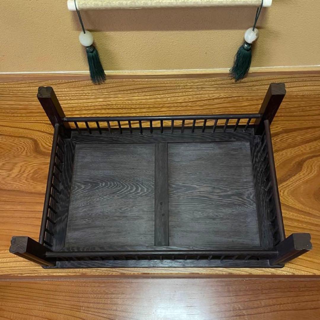 【唐木】鉄刀木（たがやさん)[高級] 花台 【訳あり品】盆栽台 ビンテージ品