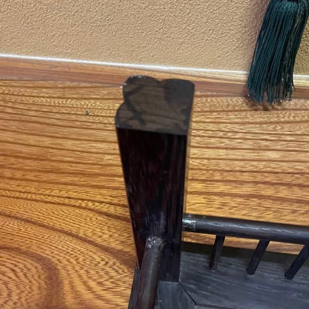 【唐木】鉄刀木（たがやさん)[高級] 花台 【訳あり品】盆栽台 ビンテージ品