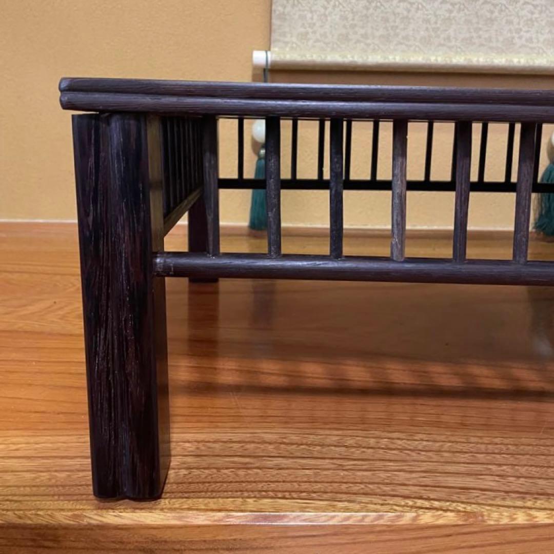 【唐木】鉄刀木（たがやさん)[高級] 花台 【訳あり品】盆栽台 ビンテージ品